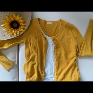 Gold Cardigan Sweater